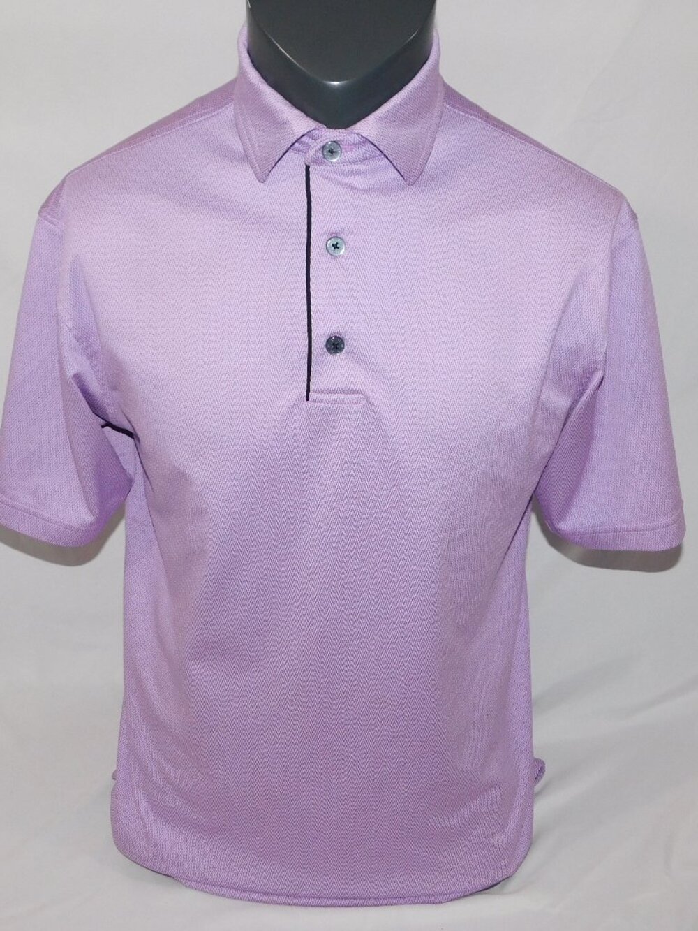 Footjoy Purple White Patterned Golf Polo Shirt Mens M Short Sleeve FJ